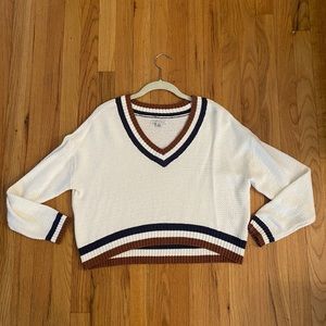American eagle white cropped sweater